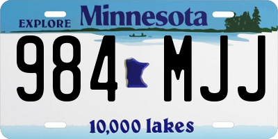 MN license plate 984MJJ