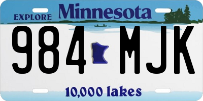 MN license plate 984MJK