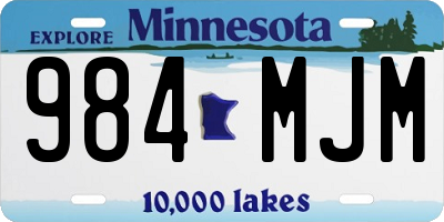 MN license plate 984MJM