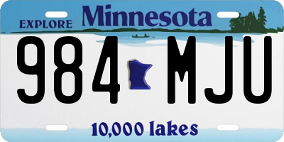 MN license plate 984MJU