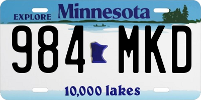 MN license plate 984MKD