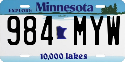 MN license plate 984MYW