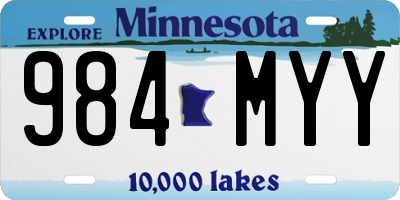 MN license plate 984MYY