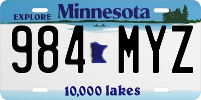 MN license plate 984MYZ