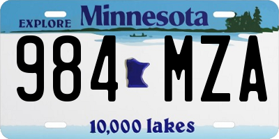 MN license plate 984MZA