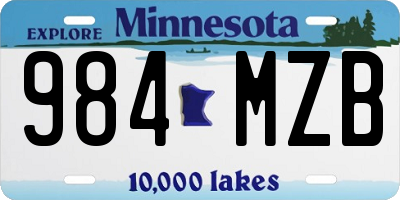 MN license plate 984MZB