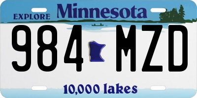 MN license plate 984MZD