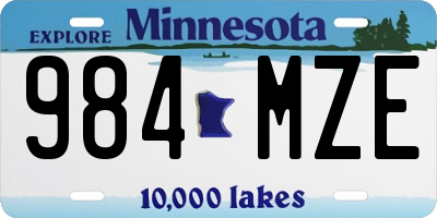 MN license plate 984MZE