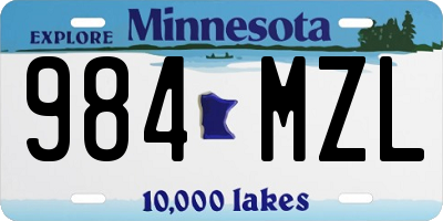MN license plate 984MZL