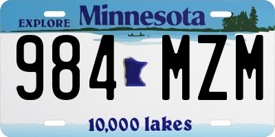 MN license plate 984MZM