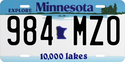 MN license plate 984MZO