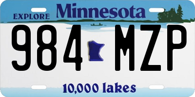 MN license plate 984MZP