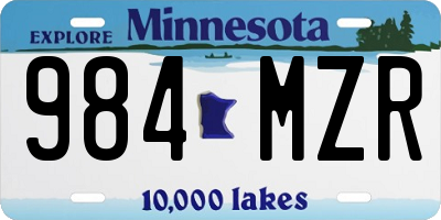 MN license plate 984MZR