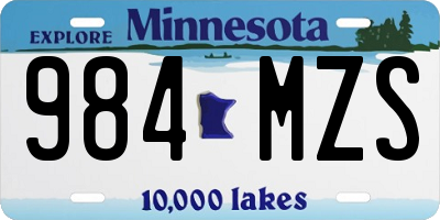 MN license plate 984MZS