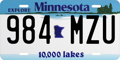 MN license plate 984MZU