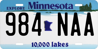 MN license plate 984NAA