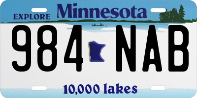 MN license plate 984NAB