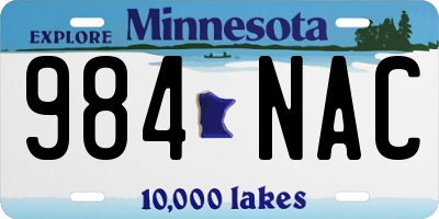 MN license plate 984NAC