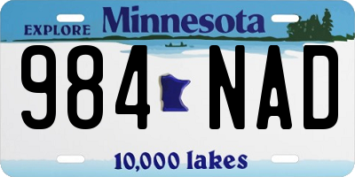 MN license plate 984NAD