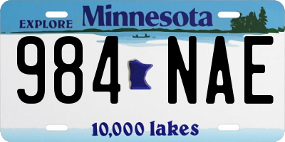 MN license plate 984NAE
