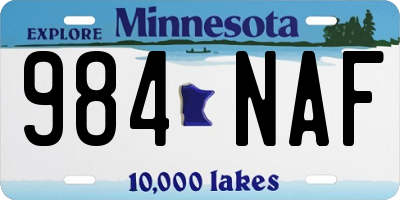 MN license plate 984NAF