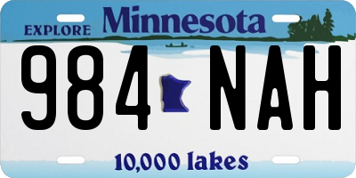 MN license plate 984NAH
