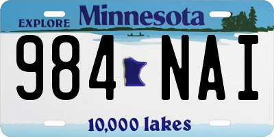 MN license plate 984NAI