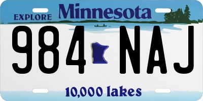 MN license plate 984NAJ