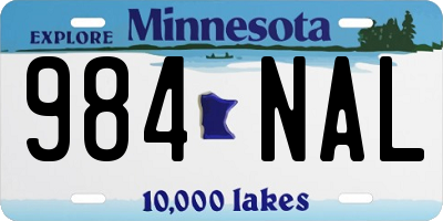 MN license plate 984NAL