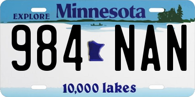 MN license plate 984NAN