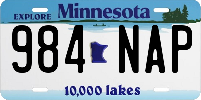 MN license plate 984NAP