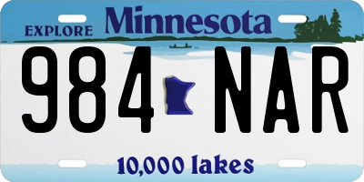 MN license plate 984NAR