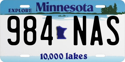 MN license plate 984NAS