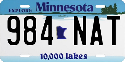 MN license plate 984NAT