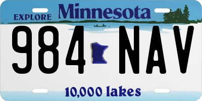MN license plate 984NAV
