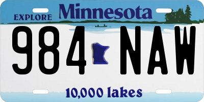 MN license plate 984NAW