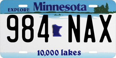 MN license plate 984NAX