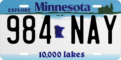 MN license plate 984NAY