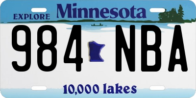 MN license plate 984NBA