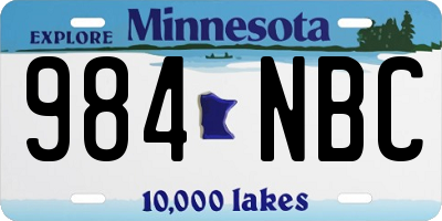 MN license plate 984NBC