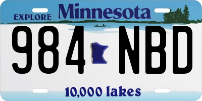 MN license plate 984NBD