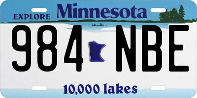 MN license plate 984NBE