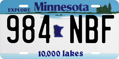 MN license plate 984NBF