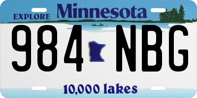 MN license plate 984NBG