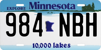 MN license plate 984NBH