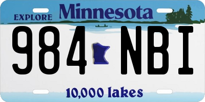 MN license plate 984NBI