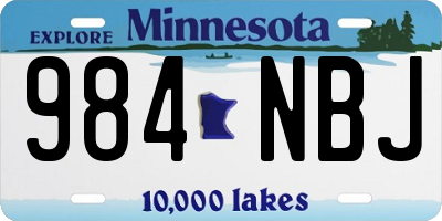 MN license plate 984NBJ