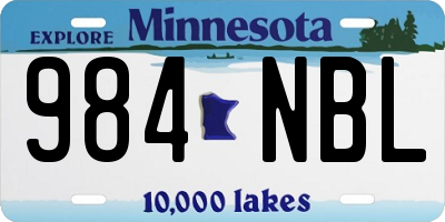 MN license plate 984NBL