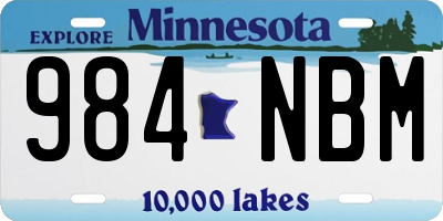 MN license plate 984NBM