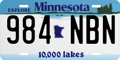 MN license plate 984NBN